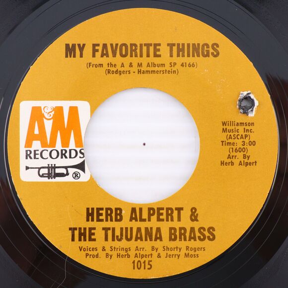 Herb Alpert & The Tijuana Brass – My Favorite Things/She Touched Me 45rpm Record - Picture 1 of 16